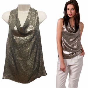 Rachel Roy Pewter Sequin Top